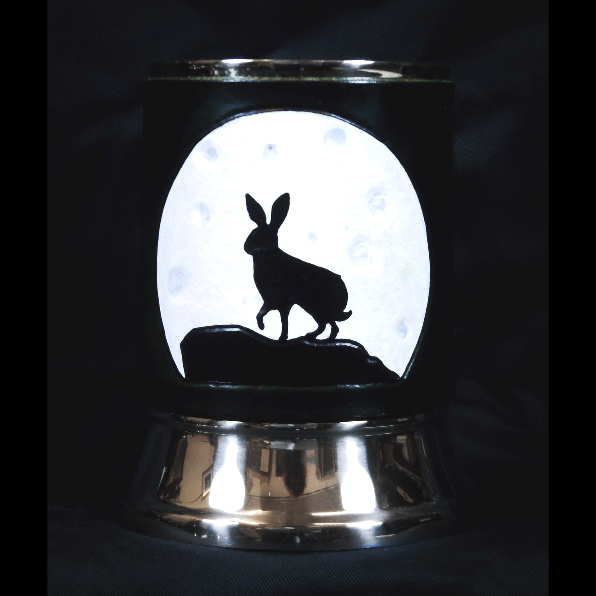 Hare Moon Leather Tankard Cover on Tankard