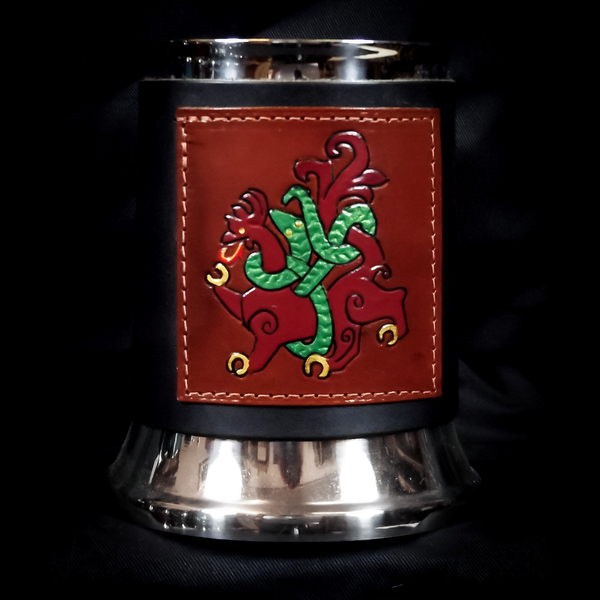 Norse Creatures  Leather Tankard Cover on Tankard