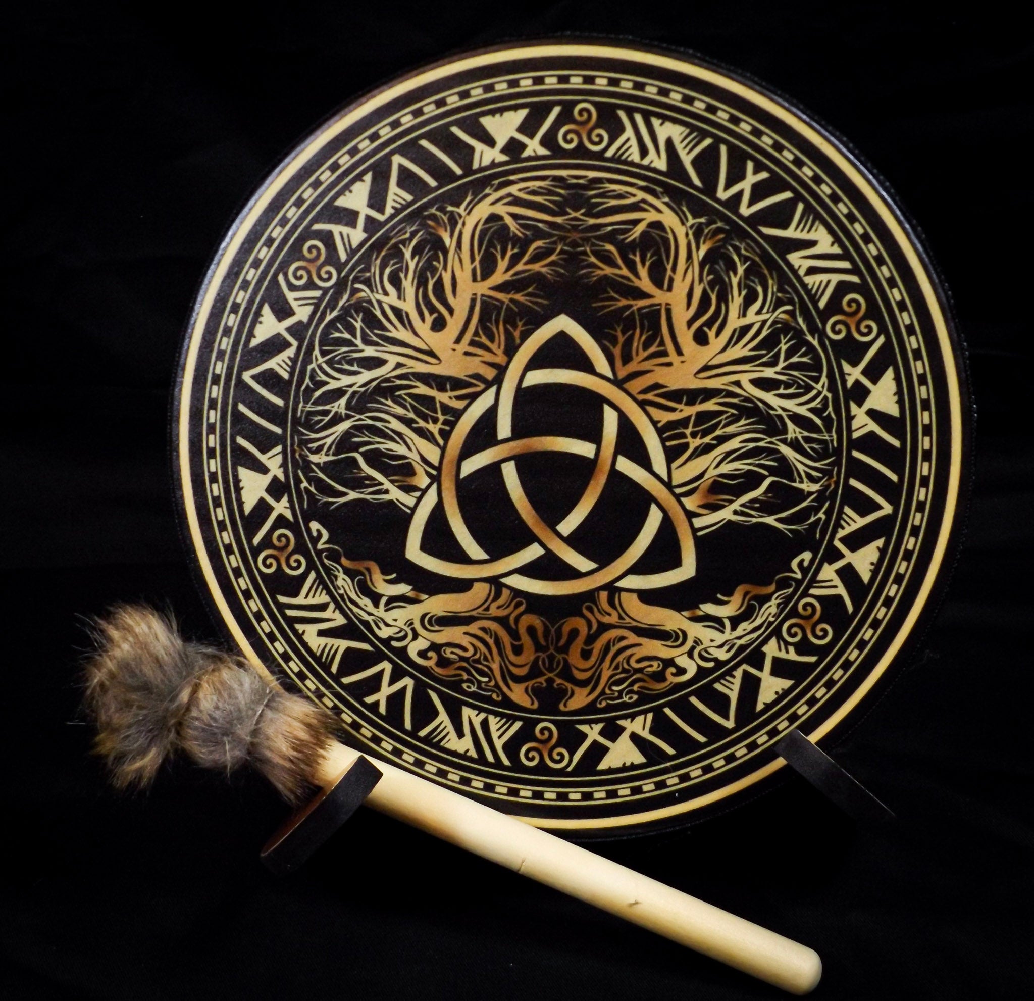 Celtic Triquetra Ritual Drum - 10 Inches