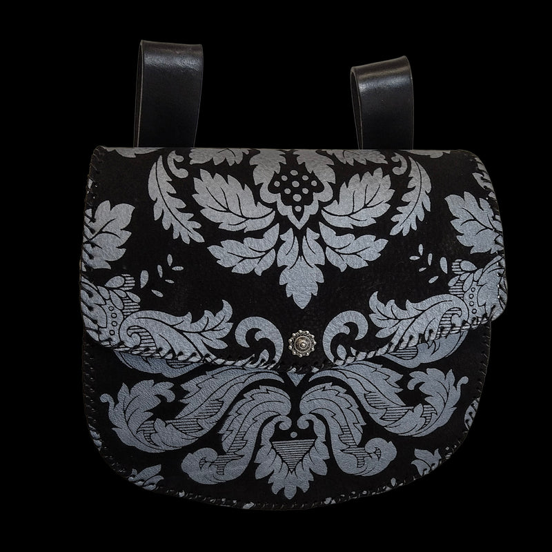 Black & Silver Nubuck Pouch