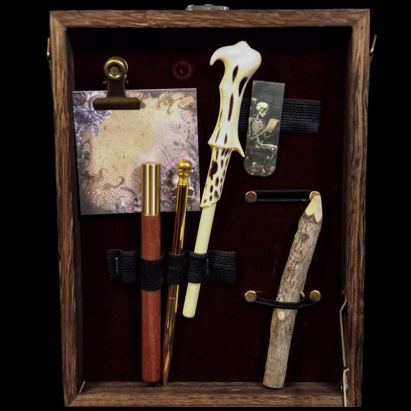 Skull Cocktail Messenger Box Bag with Notebook and Stationary