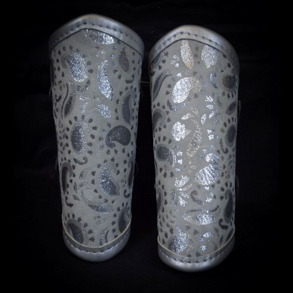 Leather Vambraces - Silver Grey