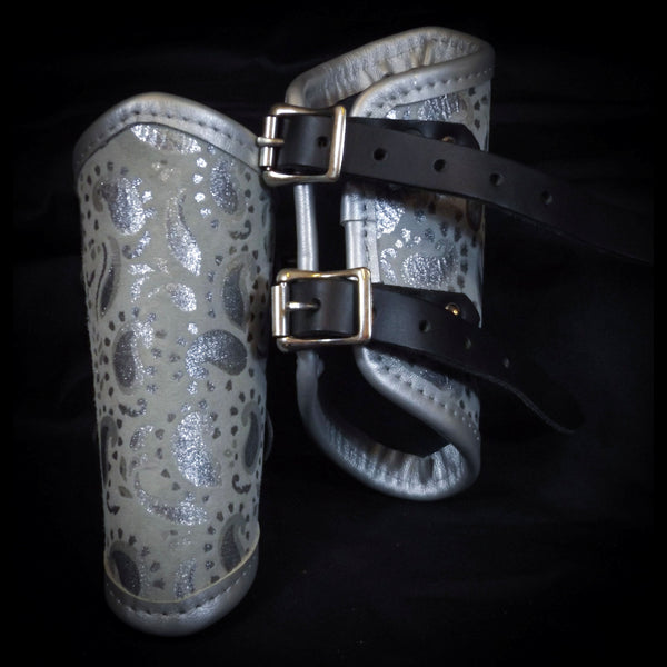 Leather Vambraces - Silver Grey
