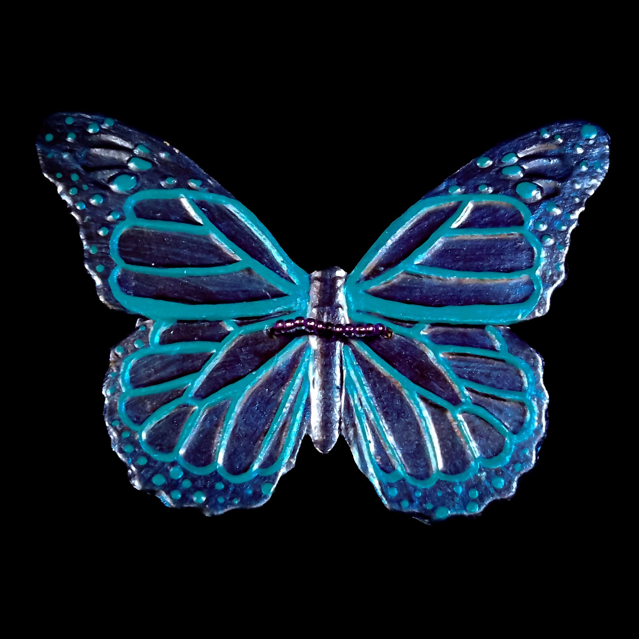 Handmade Leather Butterfly Brooch - 9cm