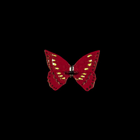 Handmade Leather Butterfly Brooch - 4cm