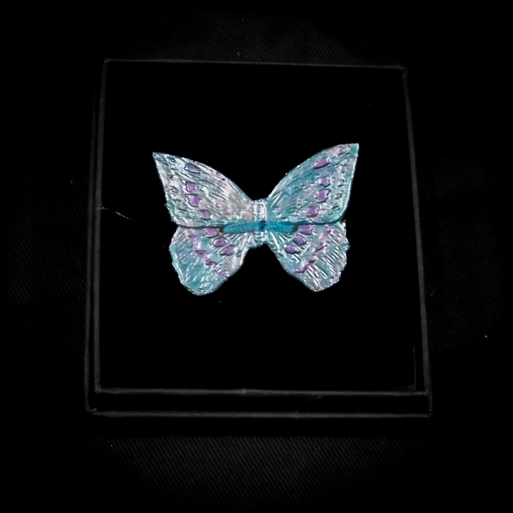 Handmade Leather Butterfly Brooch - 4cm