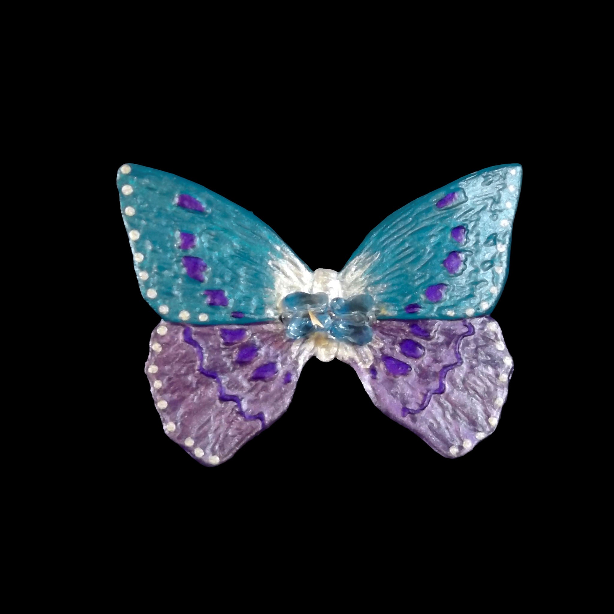 Handmade Leather Butterfly Brooch - 7cm