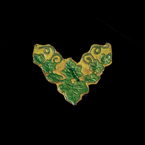 Handmade Leather Ivy Leaves Brooch - 5cm