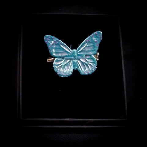 Handmade Leather Butterfly Brooch - 3.5cm