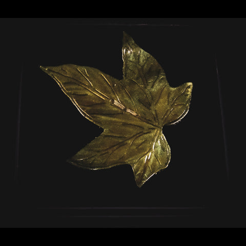 Handmade Leather Ivy Leaf Brooch - 7cm