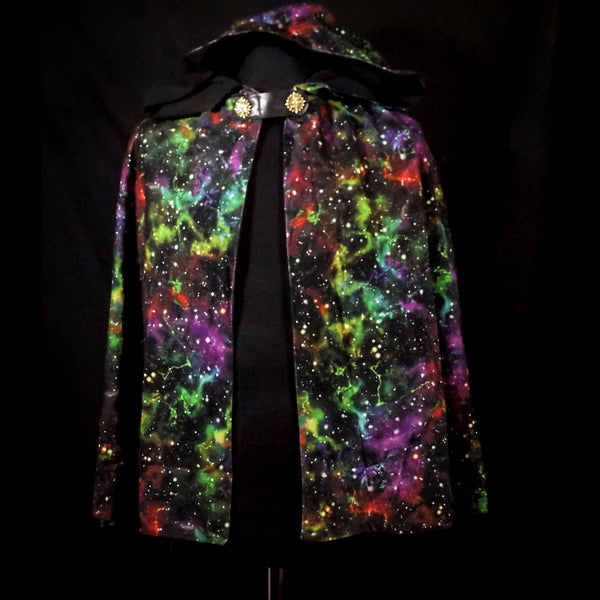 Black Cosmic Nebula Half Cloak