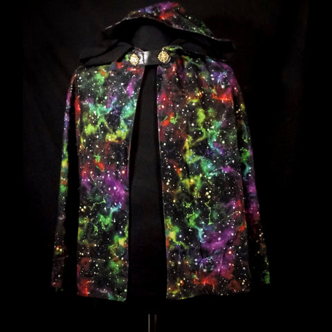 Black Cosmic Nebula Half Cloak