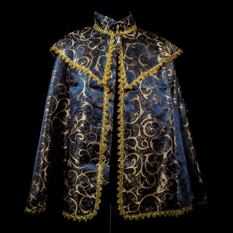 Blue & Gold Brocade Cape