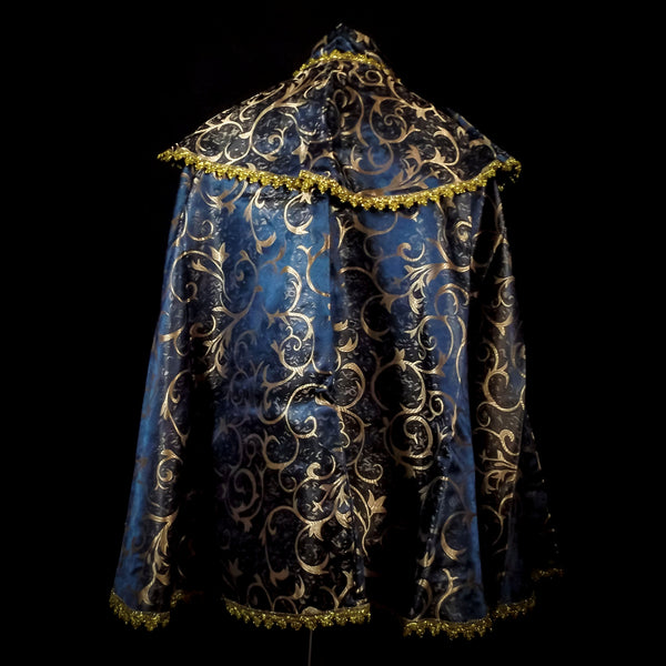 Blue & Gold Brocade Cape