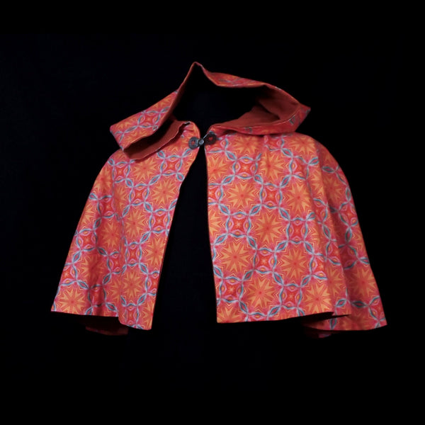 Orange Geometric Cotton Capelet