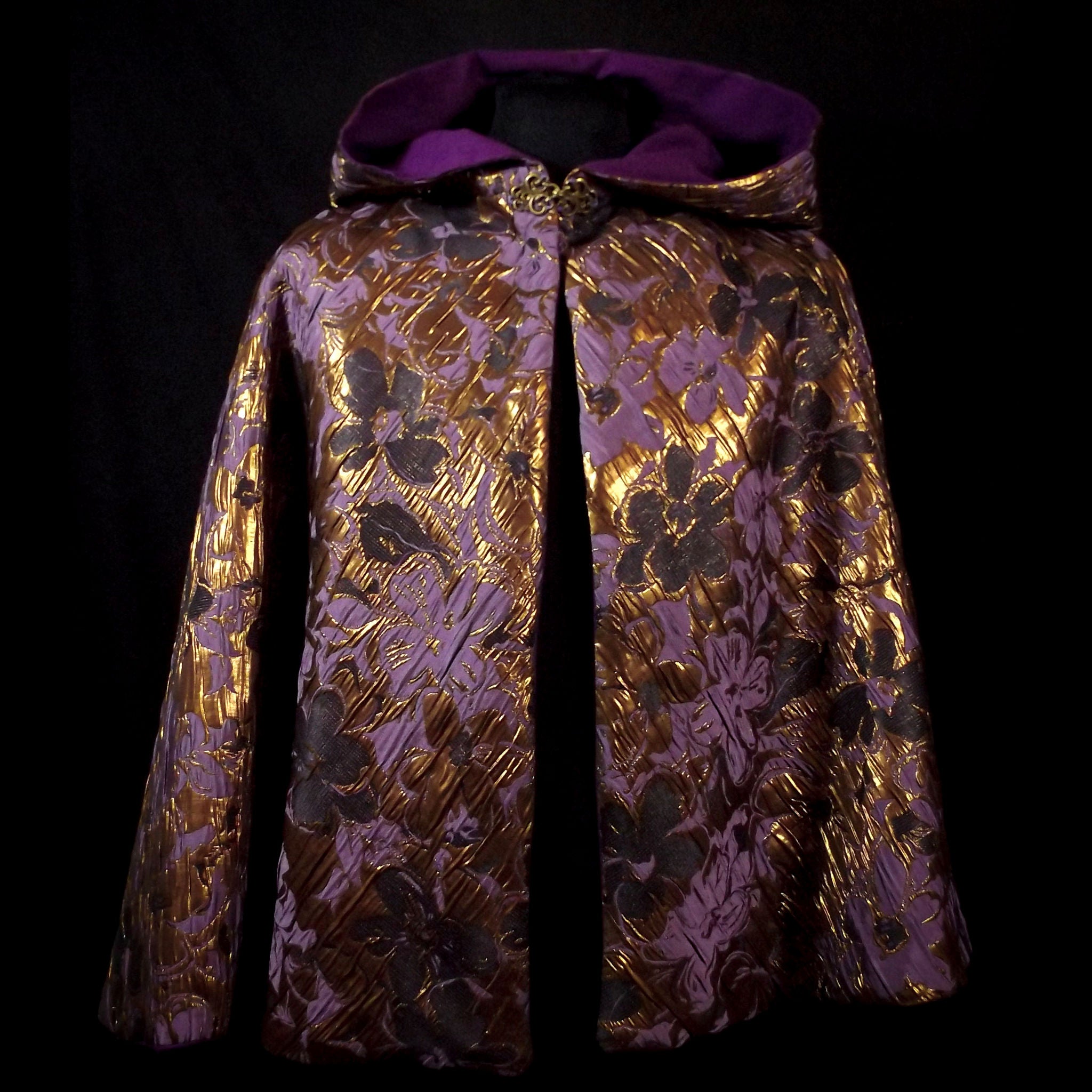 Purple & Gold Brocade Half Cloak