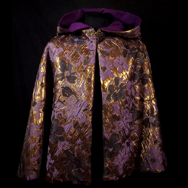 Purple & Gold Brocade Half Cloak