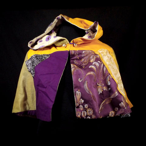 Purple & Yellow Patchwork Capelet