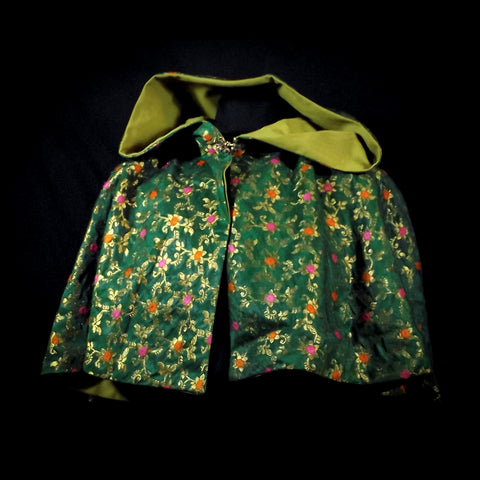 Green Floral Brocade Capelet
