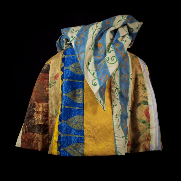 Blue & Yellow Patchwork Capelet