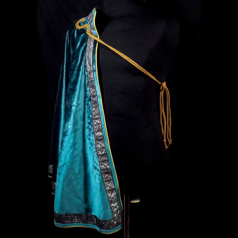 Velvety Teal Side or Front Cloak