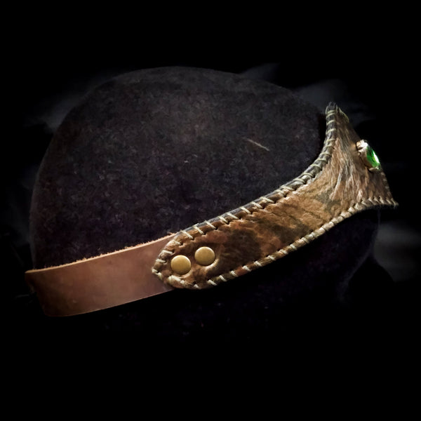 Green & Gold Jewelled Leather Circlet