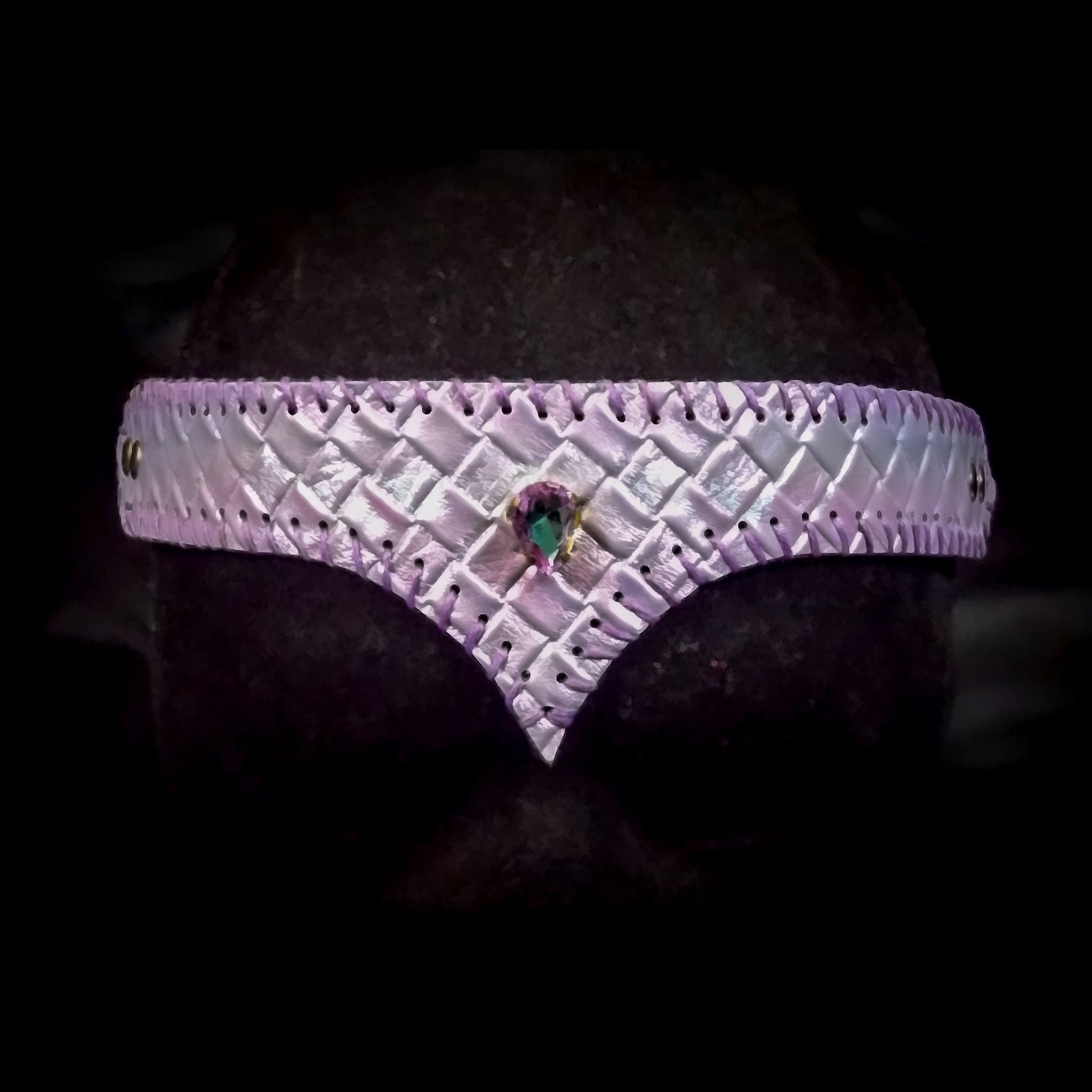 Iridescent Lilac Fabric &  Leather Circlet