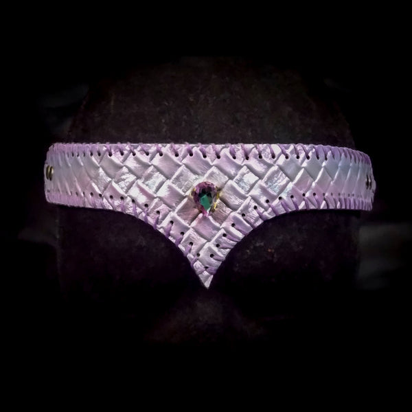 Iridescent Lilac Fabric &  Leather Circlet