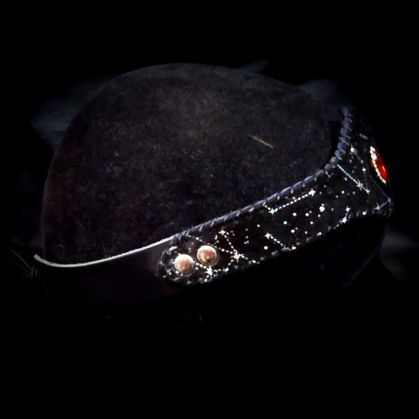 Black & Silver Starry Constellations Jewelled Leather Circlet