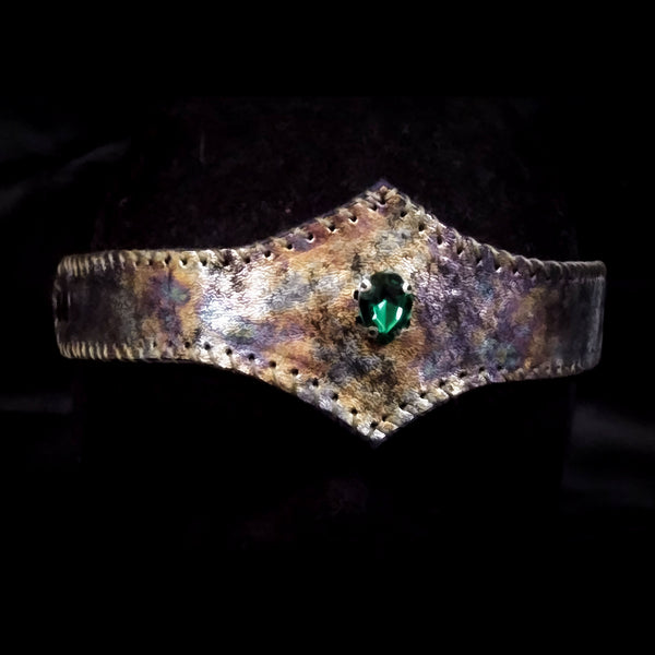 Rainbow Oil Slick Leather Jewelled Circlet
