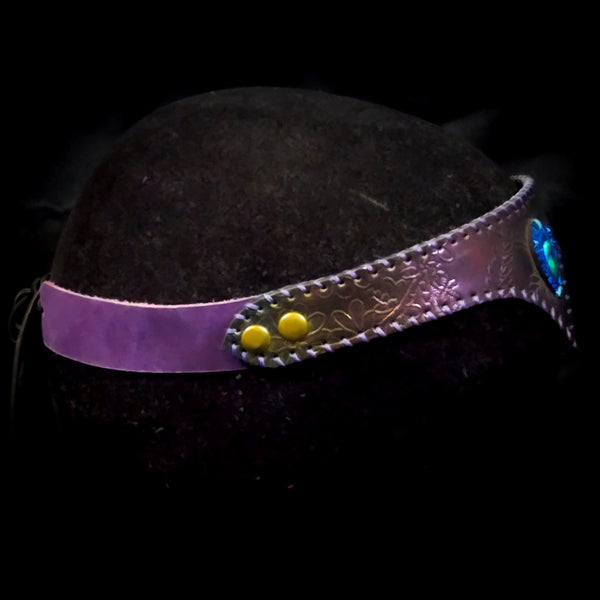 Embossed Rainbow Fabric &  Leather Circlet