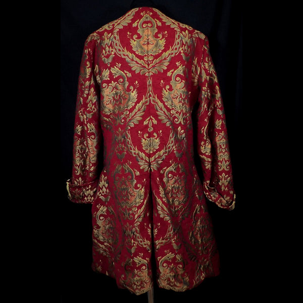 Red & Gold Brocade Pirate-Style Coat - Medium
