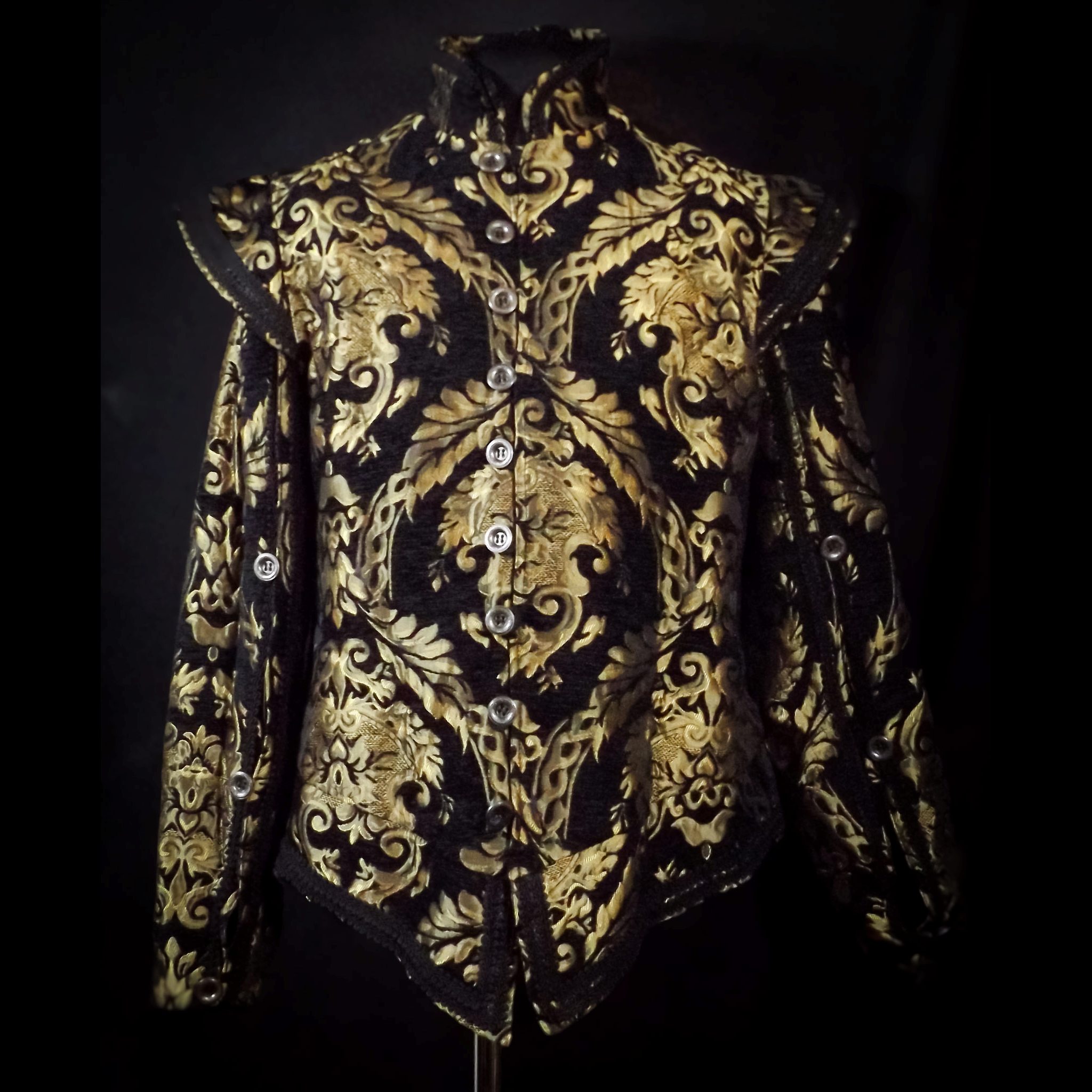 Black and Gold Doublet - Detachable Sleeves