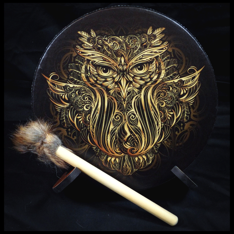 Owl Ritual Drum - 10 Inches