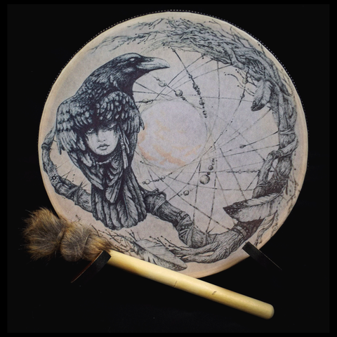 Raven Ritual Drum - 10 Inches