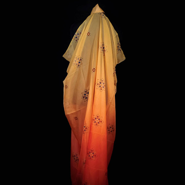 Draping Floaty Chiffon Sleeveless Cloak - Orange-Yellow