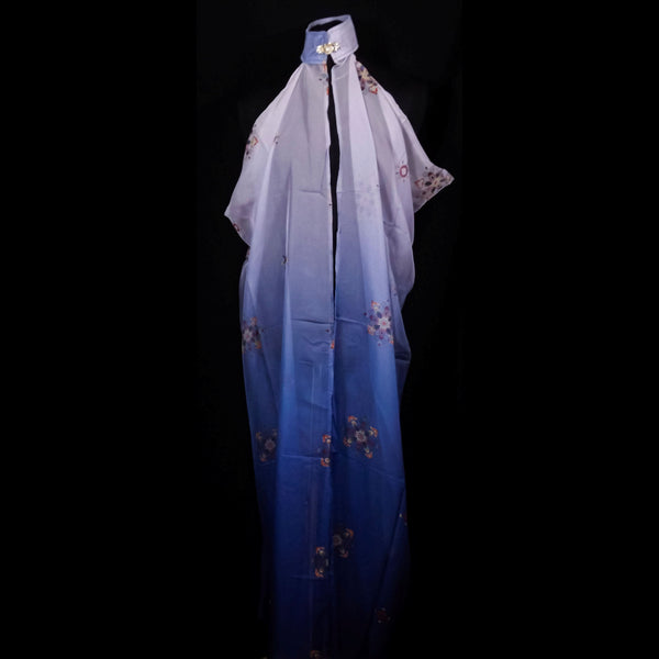 Draping Floaty Chiffon Sleeveless Cloak - Blue-Purple