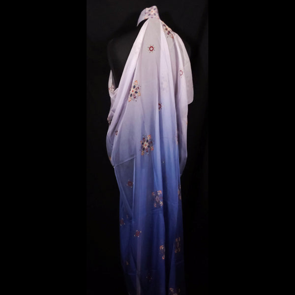 Draping Floaty Chiffon Sleeveless Cloak - Blue-Purple