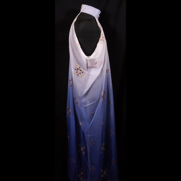 Draping Floaty Chiffon Sleeveless Cloak - Blue-Purple