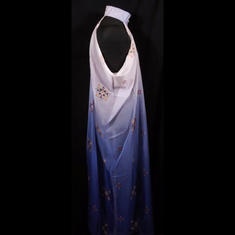 Draping Floaty Chiffon Sleeveless Cloak - Blue-Purple