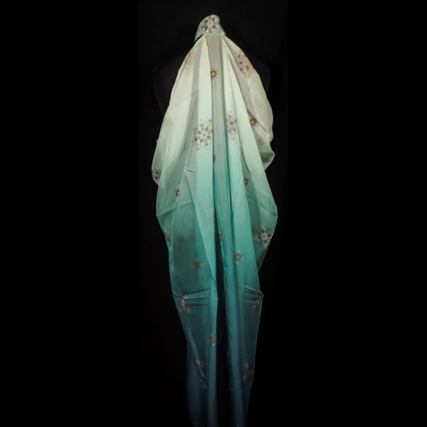 Draping Floaty Chiffon Sleeveless Cloak - Turquoise-Green