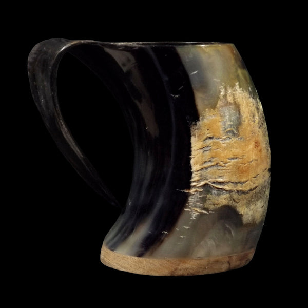 Horn Tankard with Wood Base #11