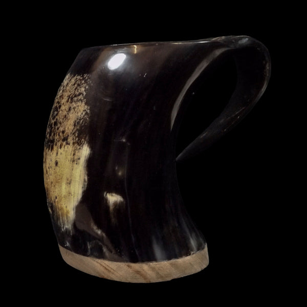 Horn Tankard with Wood Base #12