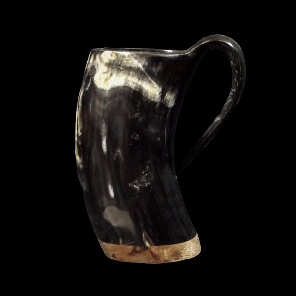 Horn Tankard with Wood Base #1