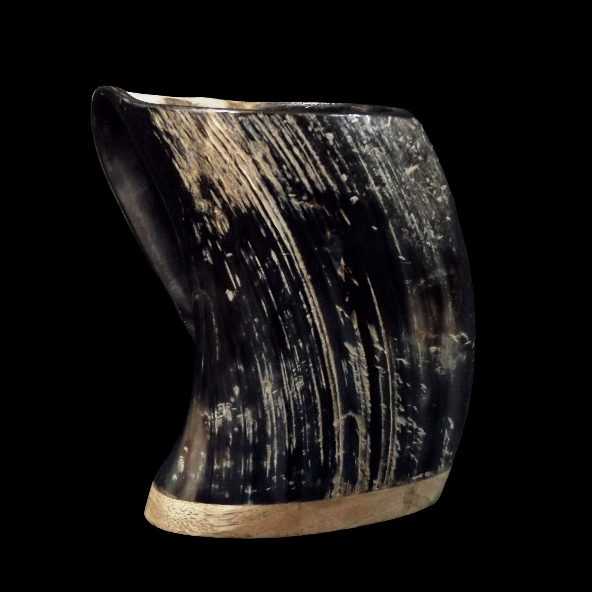 Horn Tankard with Wood Base #9