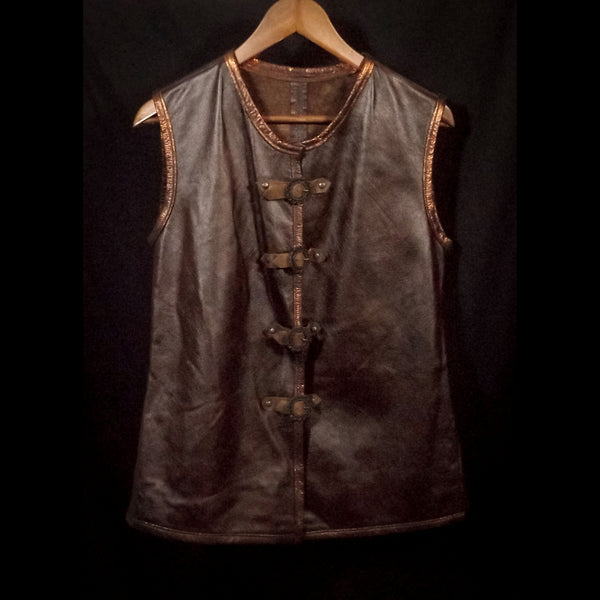 Brown Leather Vest - Small