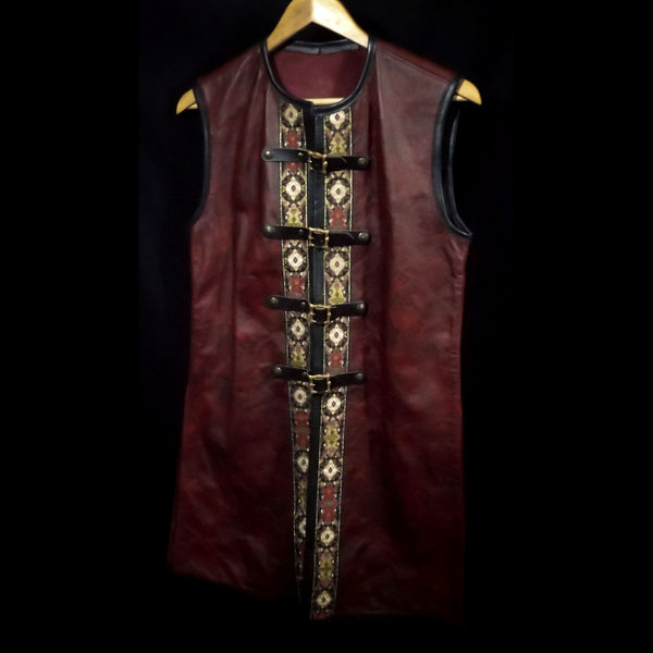 Dark Red Leather Vest - XS/Small