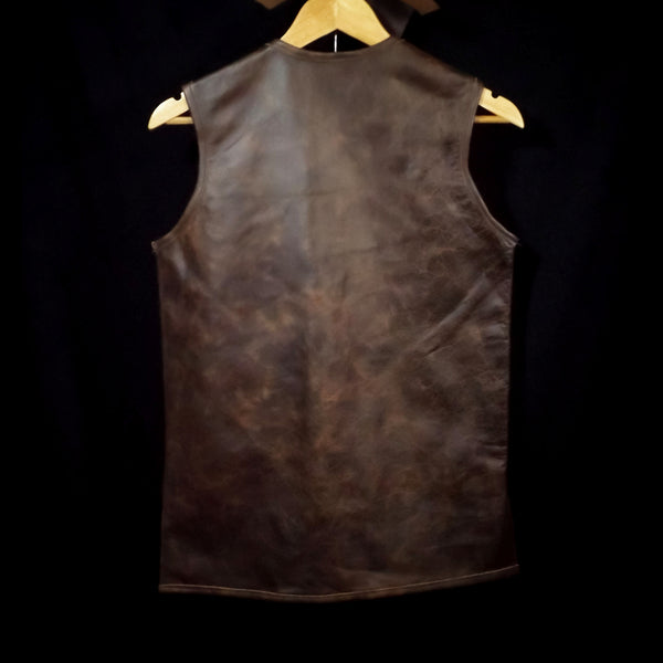 Brown Leather Vest - 9-10 Years