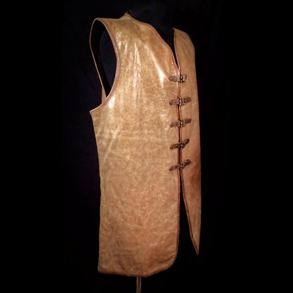 Brown & Sand  Leather Vest - 3XL