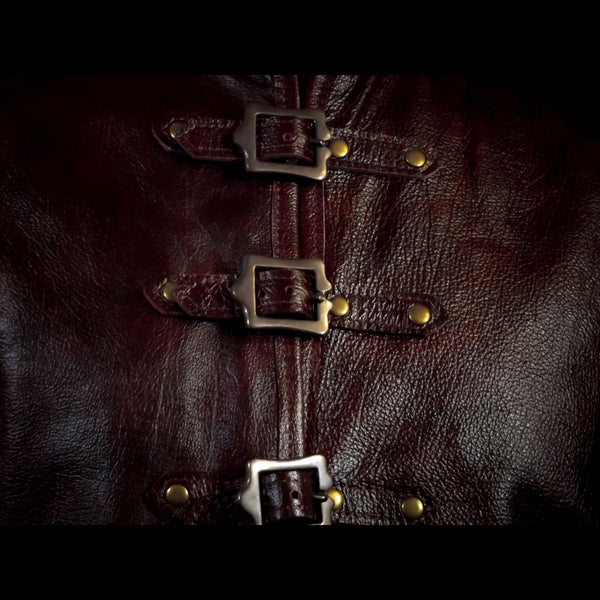 Burgundy Red Leather Vest - Medium